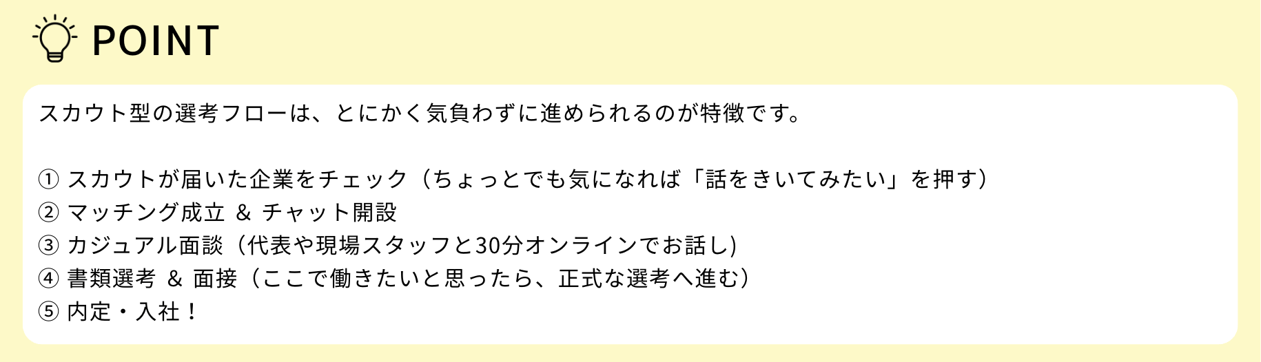 スカウト型の選考フロー